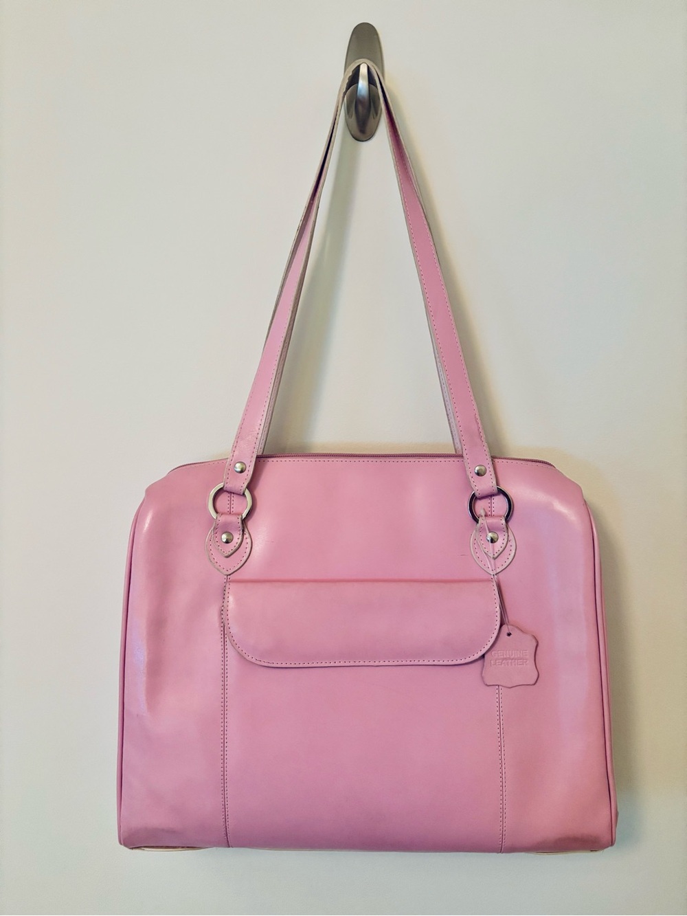 McKlein Glenview Pink Leather 15” work tote bag